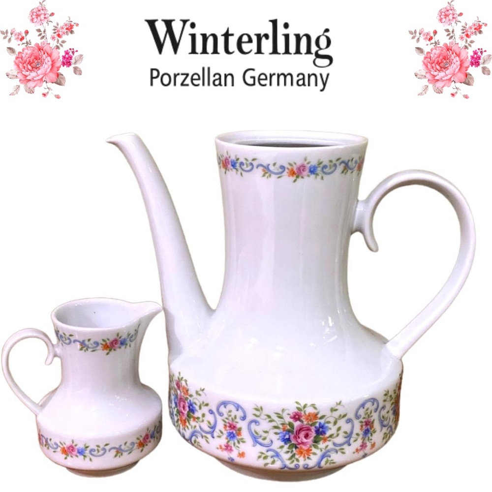 Vintage Winterling-Bavaria Porcelain Coffee Pot & Creamer